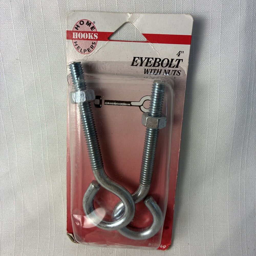 Parker Metal corp Eye Bolts 1/4in x 3in Zinc-Plated Grade 2, 2 Pack